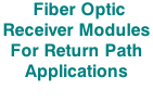 Fiber Optic  Receiver Modules  For Return Path  Applications